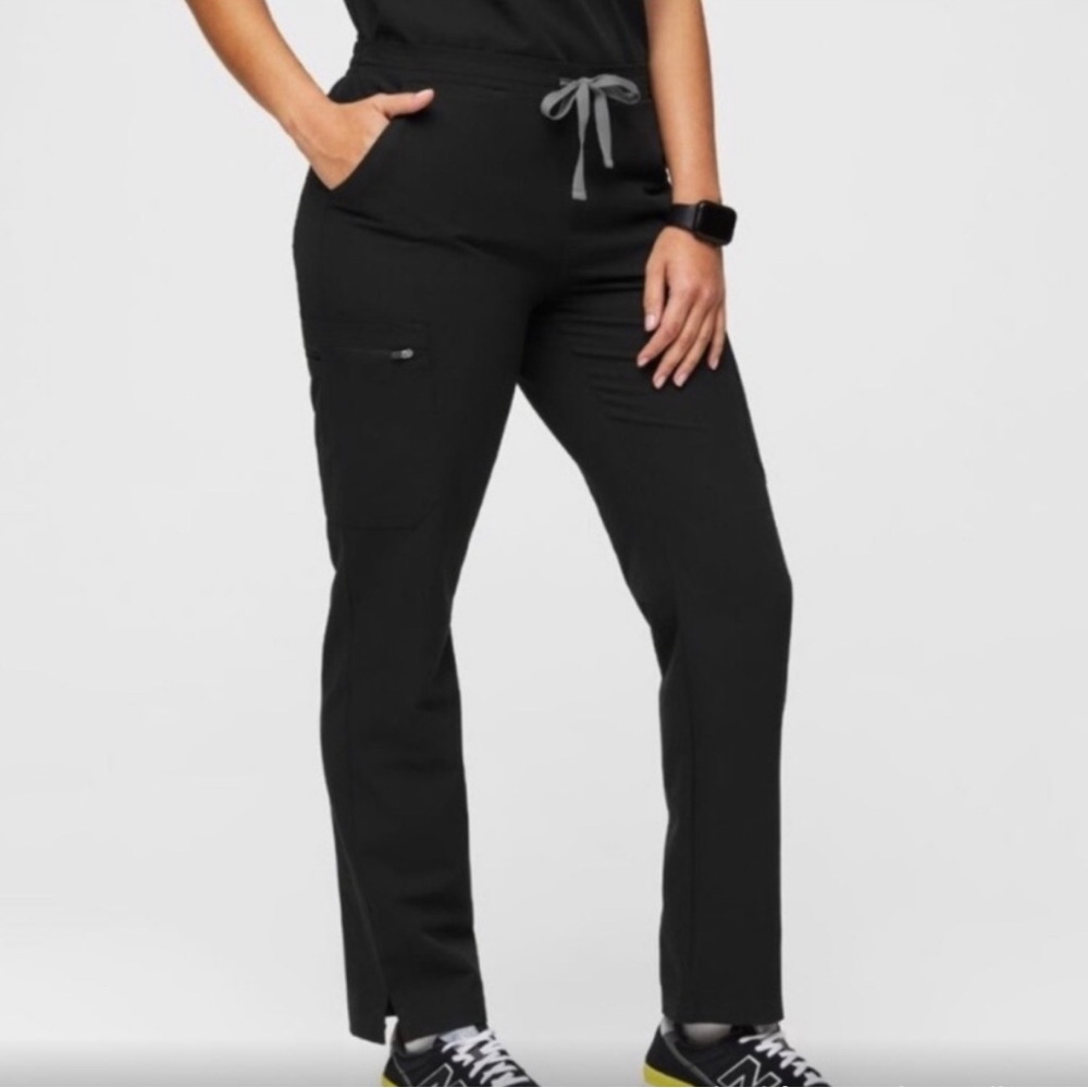Figs Yola Scrubs Skinny Technical Collection Black Scrubs Pants large L